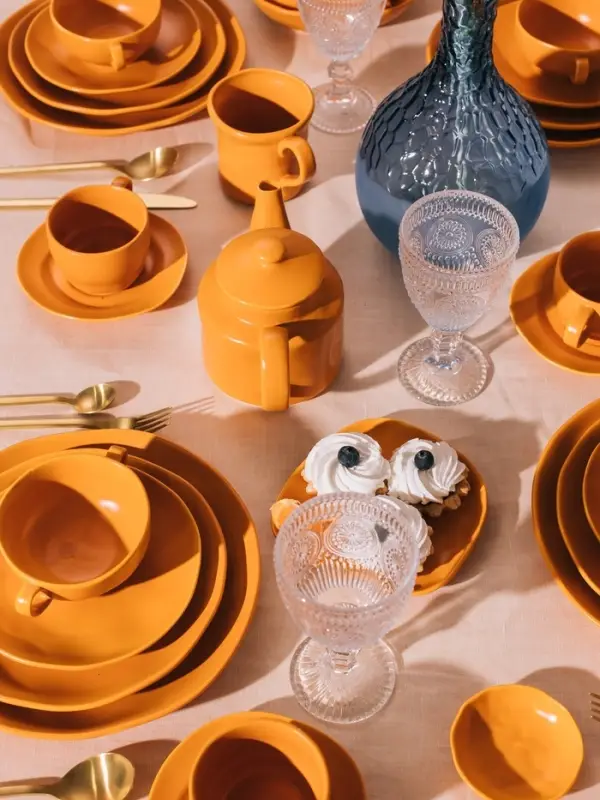 Бульонница с блюдцем Magistro Potter, 255 мл, фарфор, оранжевая