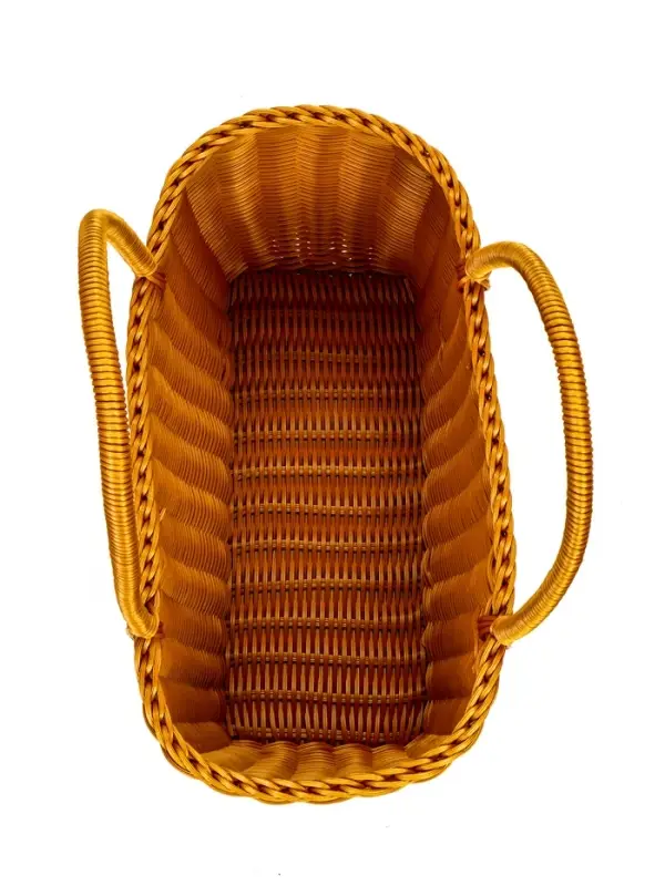 Корзина пластик 35 х 22 х 21 см, ручка17 см коричневый