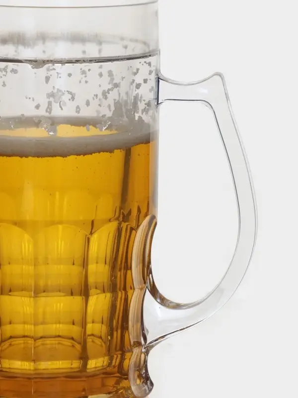 Кружка для пива охлаждающая, 600 мл, пластик, прозрачная