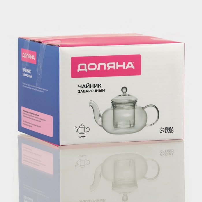 Заварочный чайник Доляна «Валенсия», 400 мл, 17×11×10 см, стеклянное сито, стекло Заварочный чайник Доляна «Валенсия», 400 мл, 17×11×10 см, стеклянное сито, стекло
