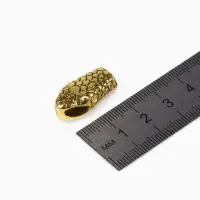Замок-концевик &laquo;Змея&raquo;, набор 2 шт. 4.3&times;1.6 мм, внутренний d=7 мм, чернёное золото
