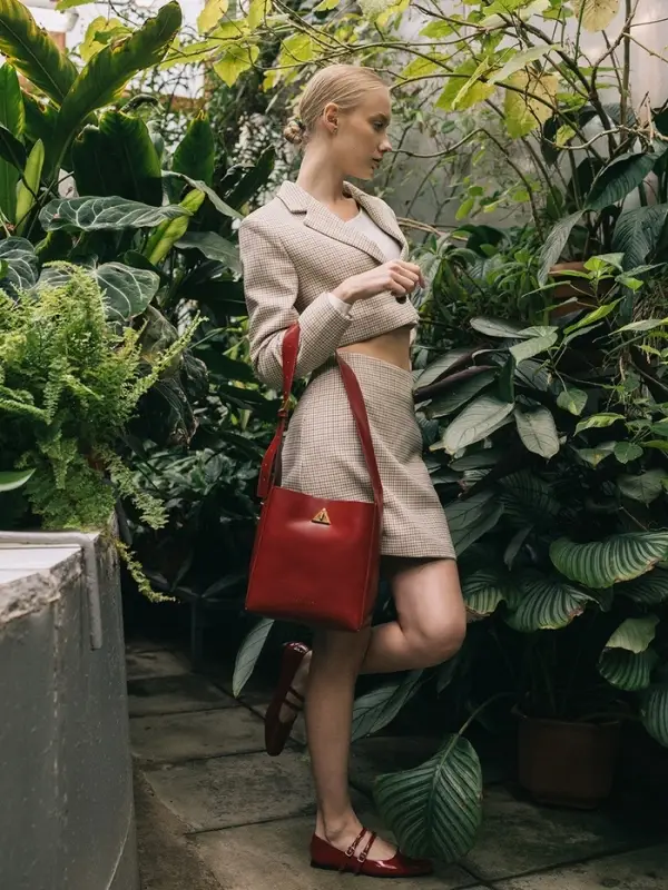 Сумка женская TEXTURA на винтовом замке, 24&times;11&times;24 см, бордовая