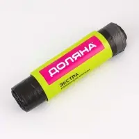 Мешки для мусора с завязками Доляна &laquo;Экстра&raquo;, 60 л, 25 мкм, 60&times;70 см, ПВД, 10 шт., чёрные