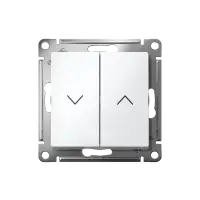 ATLASDESIGN 2-клавишный ВЫКЛЮЧАТЕЛЬ ЖАЛЮЗИ, 10А, мех., БЕЛЫЙ