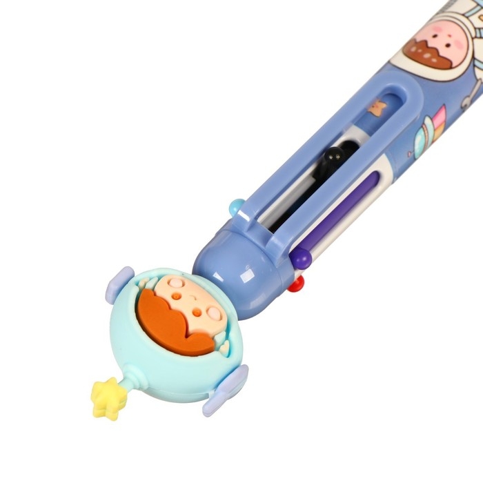 Ручка шариковая 6-цветная Ручка шариковая 6-цветная "Космонавт", 0,5мм, штрихкод на штуке, микс