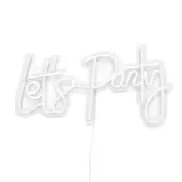 Неоновая вывеска - надпись Let`s Party, 42&times;22 см, от USB, свечение тёплое белое