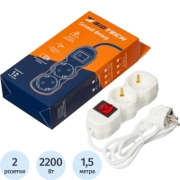 Сетевой фильтр BigTech ST210-1,5-W(2р/1,5м/10А/2,2кВт/3х0,75 мм2/белый)