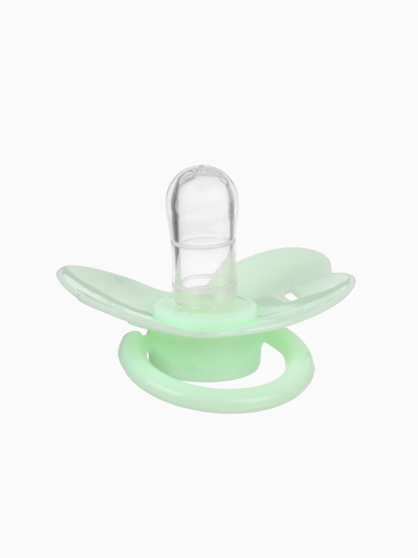Пустышка классическая, с держателем, +0мес., цвет зеленый/желтый Пустышка классическая, с держателем, +0мес., цвет зеленый/желтый