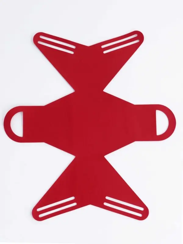 Кожаная подарочная сумочка для бижутерии и сувениров, красная с бантом (лента), 13&times;12&times;5.5 см