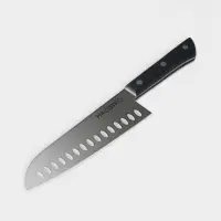 Нож кухонный сантоку Hinshitsu, нержавеющая сталь, лезвие 17.8 см, длина 29.5 см, чёрный