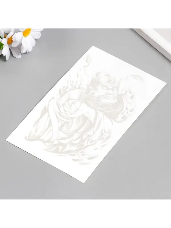 Переводная тату на тело «Китайский воин с веером», 18×11 см Переводная тату на тело «Китайский воин с веером», 18×11 см