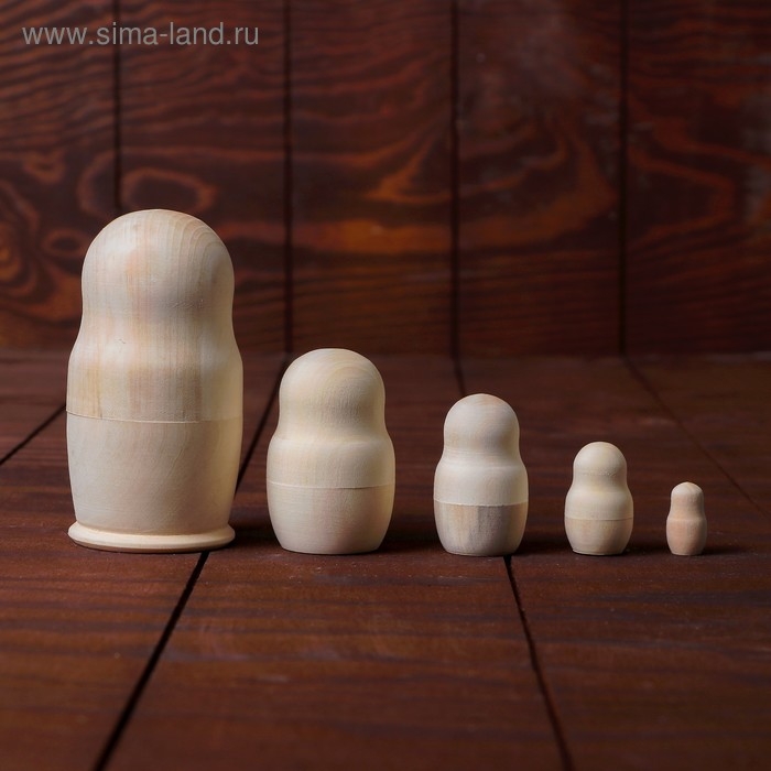 Матрёшка 5 в 1, неокрашенная Матрёшка 5 в 1, неокрашенная