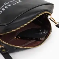 Сумка женская на молнии TEXTURA, 22&times;8&times;17 см, чёрная