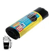 Мешки для мусора &laquo;КРЕПАК&raquo;, 120 л, ПВД, 40 мкм, 70&times;110 см, 10 шт., чёрные