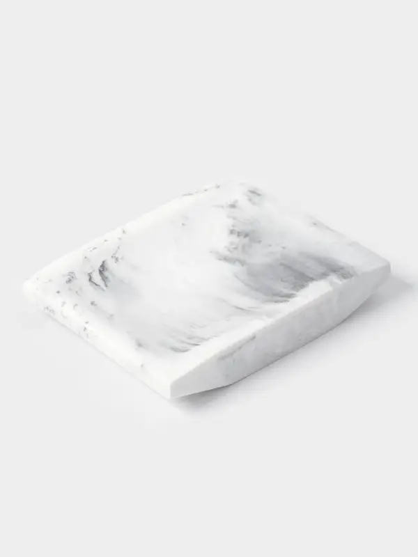 Аксессуары для ванной &laquo;Мрамор&raquo;, 4 предмета, дозатор 190 мл, мыльница, 2 стакана 290 мл, белые