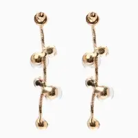 Набор 2 предмета: серьги, колье &laquo;Изумление&raquo;, ветвь, белый в золоте, 42 см