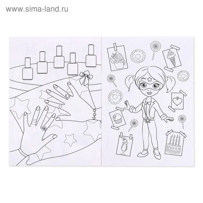 Раскраска для девочек «Стильный образ», 16 стр., А4