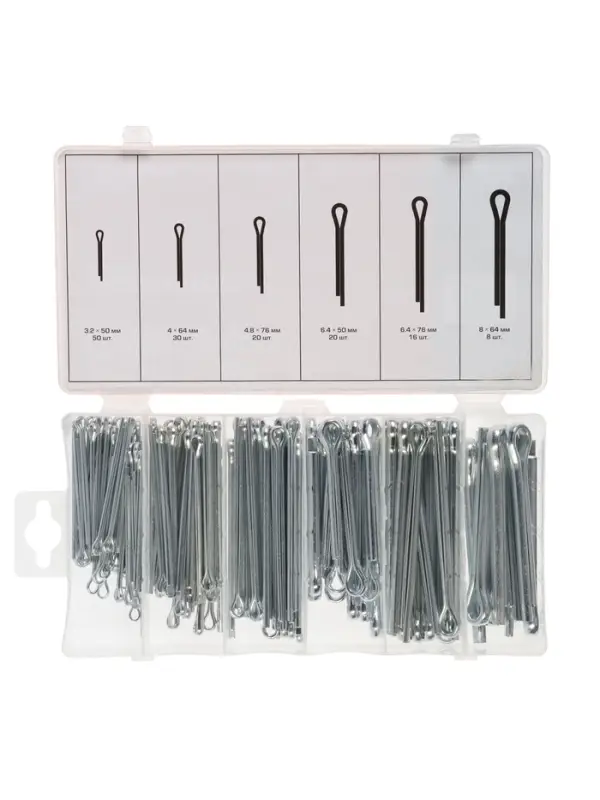 Набор шплинтов ТУНДРА krep, 144 предмета