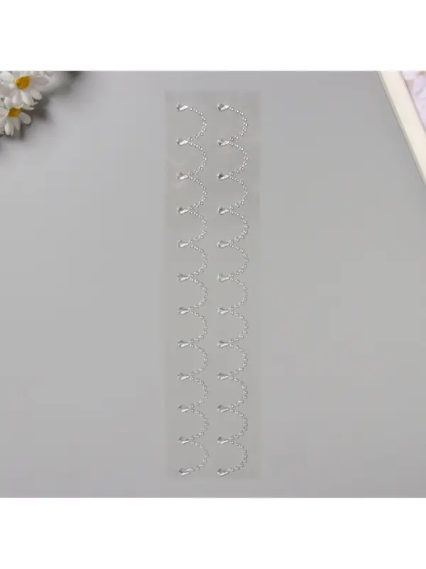 Наклейка - стразы &laquo;Подвесы&raquo;, на шею, запястье, серебро, 35&times;8 см