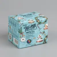 Гирлянда &laquo;Нить&raquo; 5 м с насадками &laquo;Снежинки большие&raquo;, IP20, прозрачная нить, 20 LED, свечение мульти (RG/RB), мигание, 220 В