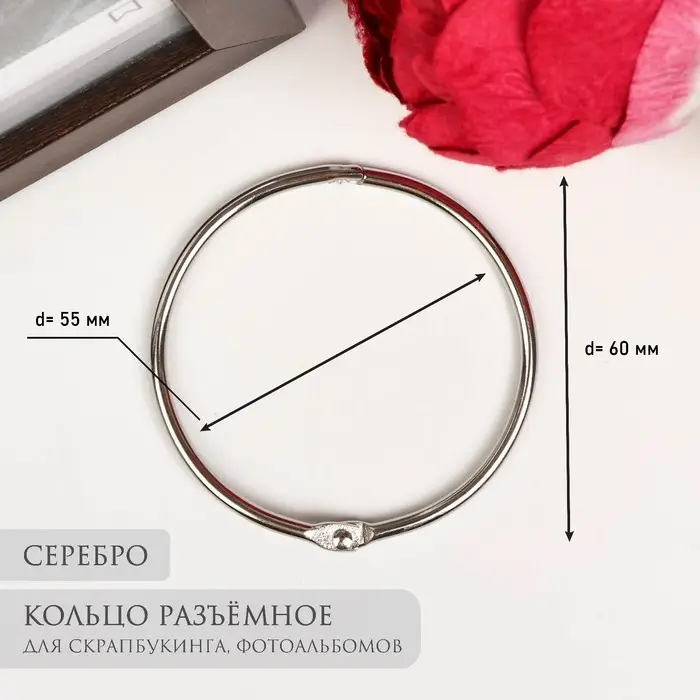 Кольцо для творчества (для фотоальбомов) Кольцо для творчества (для фотоальбомов) "Серебро" внутр. d= 5,5 см внешн. d=6 см