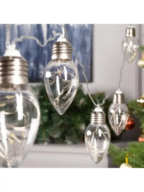 Гирлянда &laquo;Нить&raquo; 3 м с насадками &laquo;Лампочки капля&raquo;, IP20, прозрачная нить, 80 LED, свечение мульти, 8 режимов, 220 В