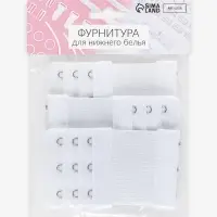 Застёжка для бюстгальтера, удлинитель, 3 ряда 3 крючка, 5&times;10.5 см, 3 шт., белая