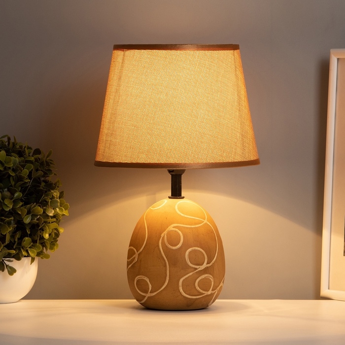 Лампа настольная Лампа настольная "Притча" 1х40Вт Е14 коричневый 20х20х32см