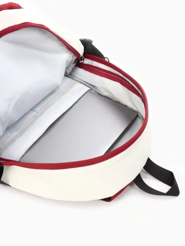 Рюкзак школьный, с мягкой спинкой, 2 отделения, 5 карманов, 30&times;14&times;45 см, бордовый, белый