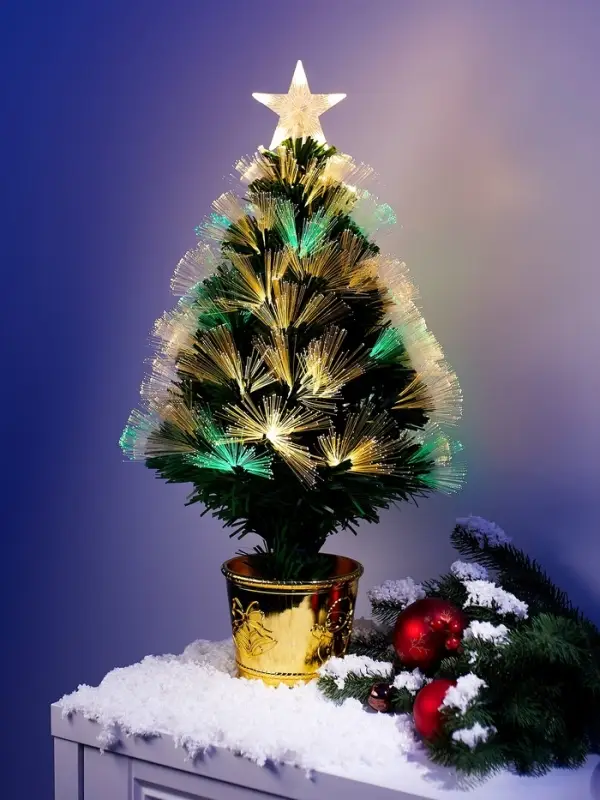 Ёлка светодиодная &laquo;Пучок&raquo; 60 см, диаметр нижнего яруса 37 см, 55 ПВХ веток