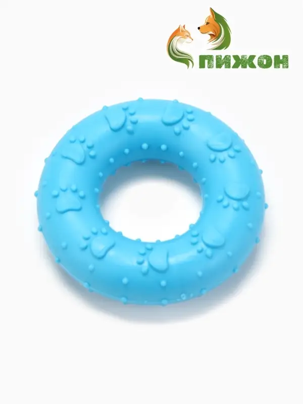 Жевательная игрушка для собак &laquo;Пончик&raquo;, 7 см, голубая