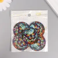 Декор для творчества дерево "Цветочная бабочка. Витраж" 4,6х4,6х0,3 см Декор для творчества дерево "Цветочная бабочка. Витраж" 4,6х4,6х0,3 см