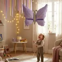 Воздушный шар фольгированный 37 "Нежная бабочка" сиреневый сатин