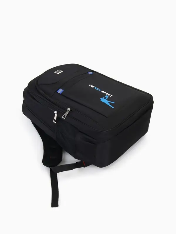 Рюкзак &laquo;СПОРТ&raquo;, со светоотражающими элементами, 2 отдела, 3 кармана, 37&times;17&times;54 см, чёрный