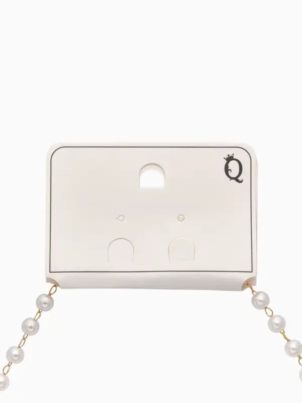 Колье с жемчугом &laquo;Сердце&raquo;, в круглых звеньях, d=0.6 см, белое в золоте, 36 см