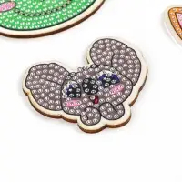 Алмазная мозаика 4в1 для детей. Создание стикеров, магнитов, брелоков и картины &laquo;Милые животные&raquo;, набор для творчества