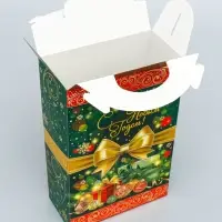 Коробка подарочная новогодняя Ларец «Бантик» 17.5×31×7 см