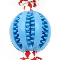 Игрушка собак канатная "2 узла с мячом TPR" до 50 г, до 20 см