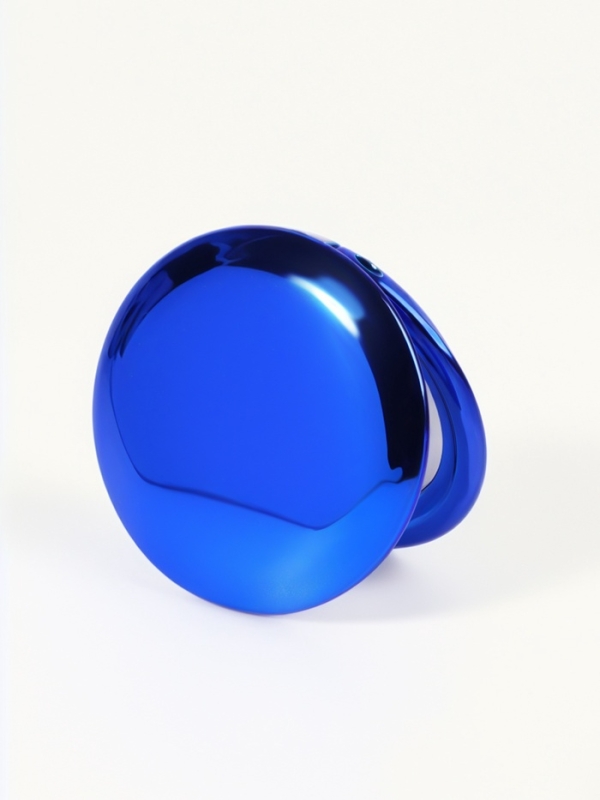 Зеркало склад круг (2) с/увел d6.5см МЕТАЛЛИК пластик синий пакет QF