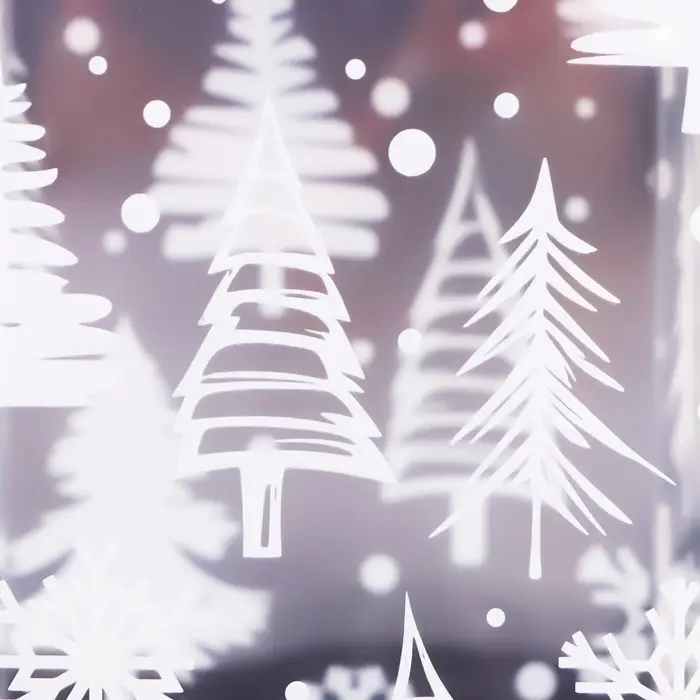 Коробка подарочная новогодняя складная ПВХ «Ёлочка в лесу» 6×6×10 см