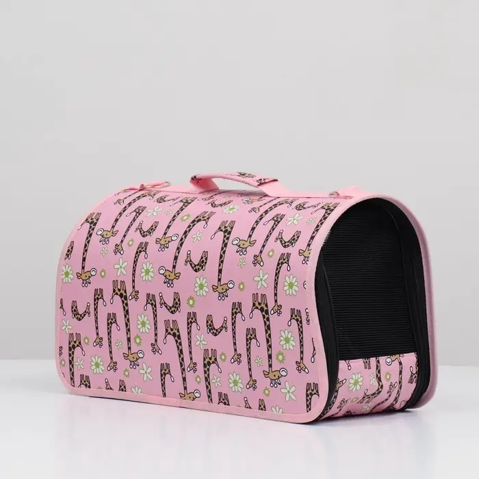 Сумка - переноска &laquo;Жирафы&raquo;, размер M, 40&times;21&times;27 см, каркасная