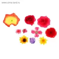 Цветы искусственные набор для рукоделия, 20-30 шт. МИКС Ассорти