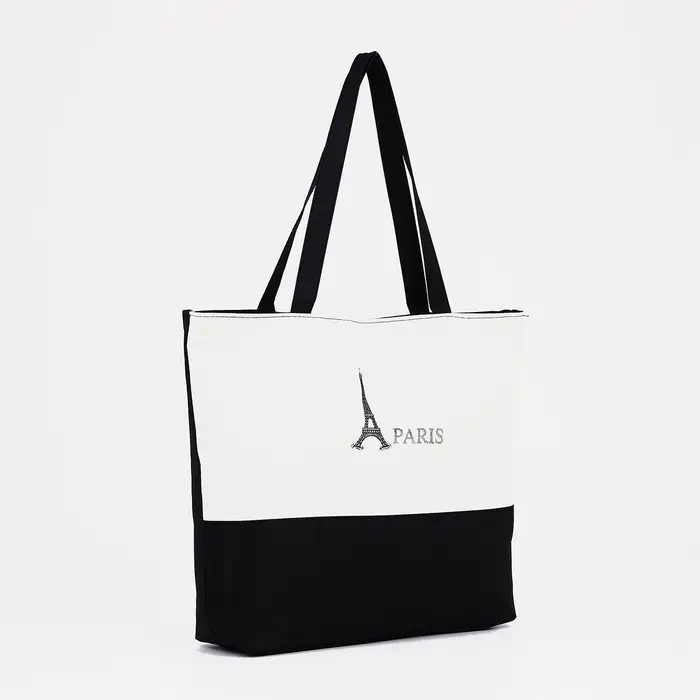 Сумка - шоппер с подкладкой, 42&times;9&times;32 см, чёрная