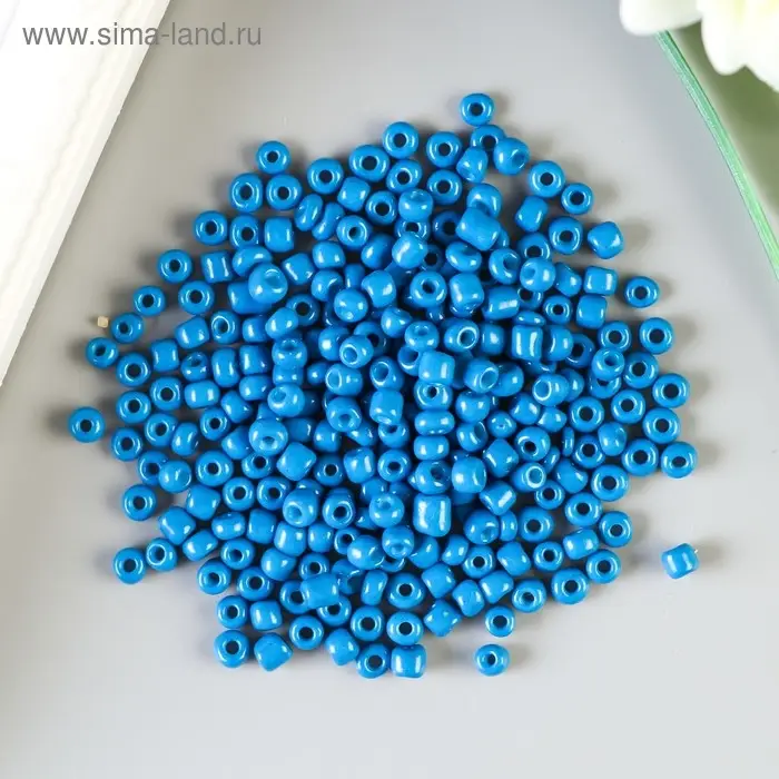 Бисер круглый 6/0  Бисер круглый 6/0 "Северное сияние" (синий) 20 гр
