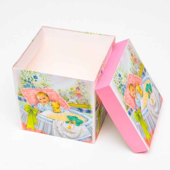 Коробка подарочная самосборная «Детская» Девочкам 15×15×15 см Коробка подарочная самосборная «Детская» Девочкам 15×15×15 см