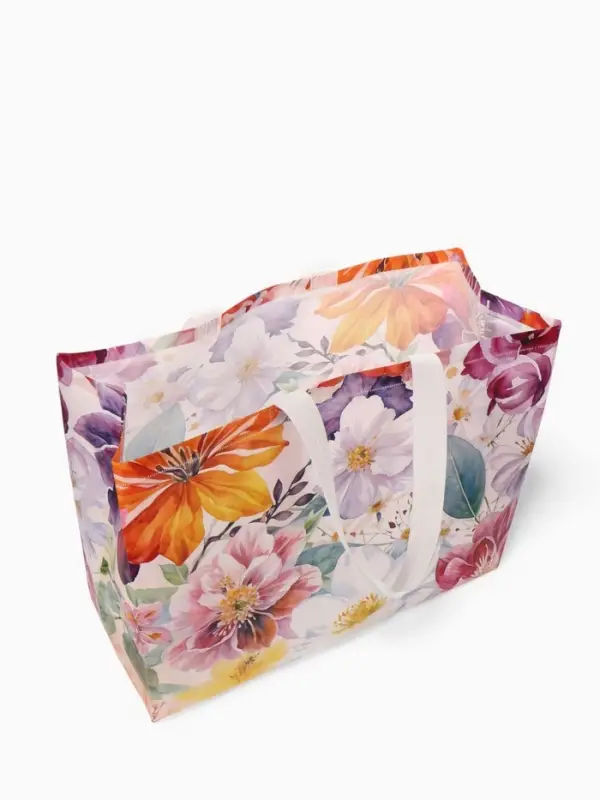 Сумка для покупок &laquo;Цветы&raquo;, многоразовая, разноцветная