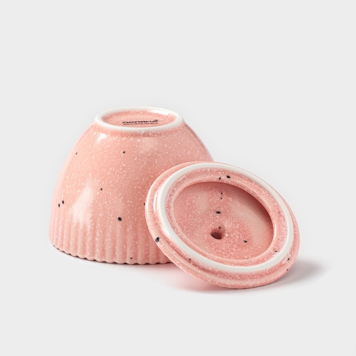 Сахарница Доляна «Коралл», 600 мл, d=10,1 см, фарфор, розовая Сахарница Доляна «Коралл», 600 мл, d=10,1 см, фарфор, розовая