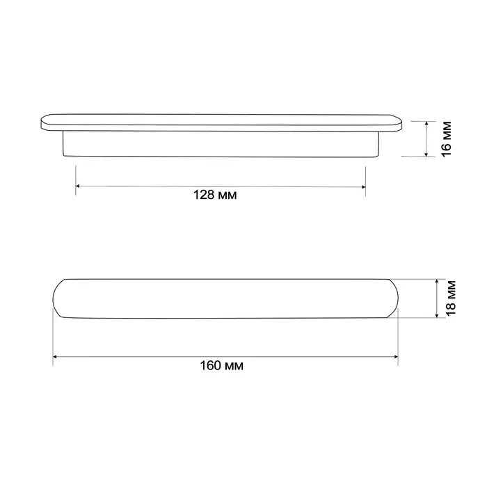Ручка-скоба CAPPIO RSC021, алюминий, м/о 128 мм, цвет графит