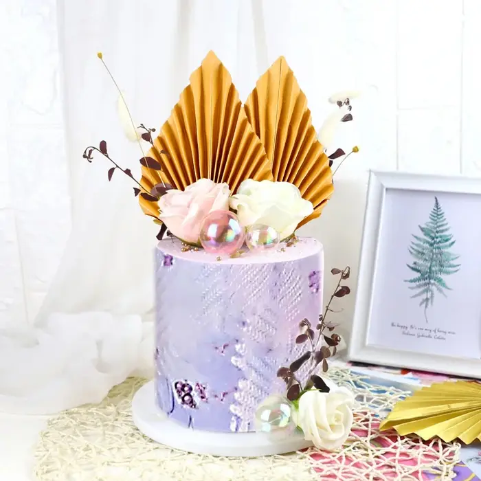 Топпер для торта «Перо», набор 2 шт., золотой Топпер для торта «Перо», набор 2 шт., золотой