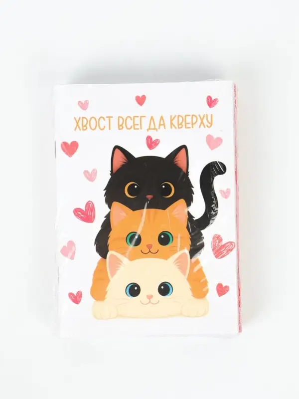 Блокнот А6, 32 л софт-тач МИКС "Котики"